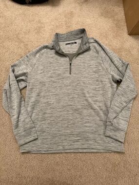 Greg Norman 1/4 Zip Pullover Mens Medium Grey Performance Athletic Golf Top